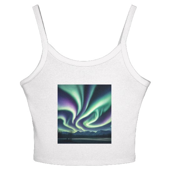 ultra realistic northern lights Women's Spaghetti Strap Tank Top