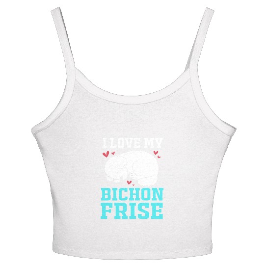 Dog Owner Pet Lover I Love My Bichon Frise Women's Spaghetti Strap Tank Top