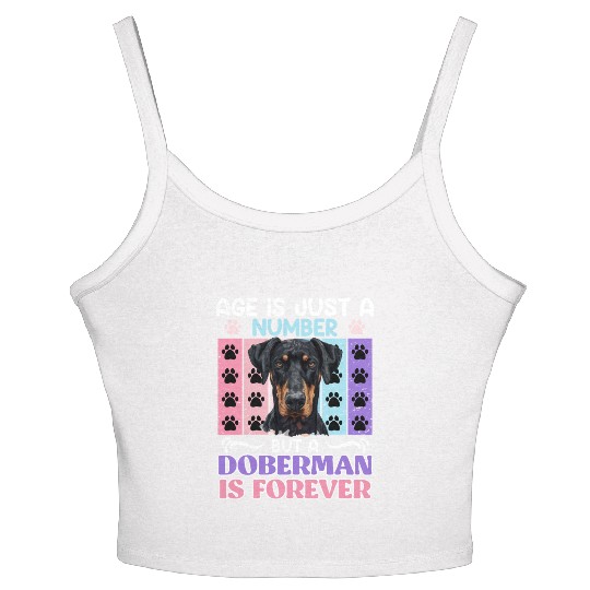 Doberman AGE IS JUST A NUMBER BUT DOBERMAN Women's Spaghetti Strap Tank Top
