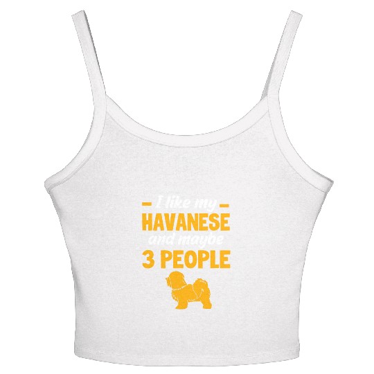 Dog And Maybe 3 People Funny Havanese Dog Lovers Women's Spaghetti Strap Tank Top