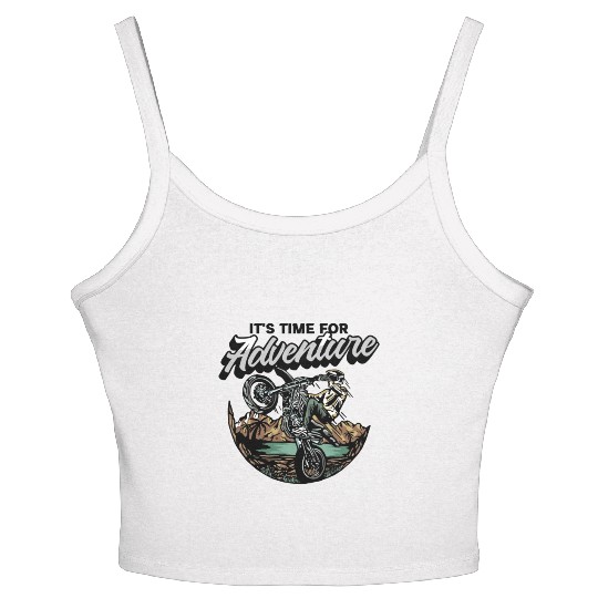 MOTOCROSS ITS TIME ADVENTURE Women's Spaghetti Strap Tank Top