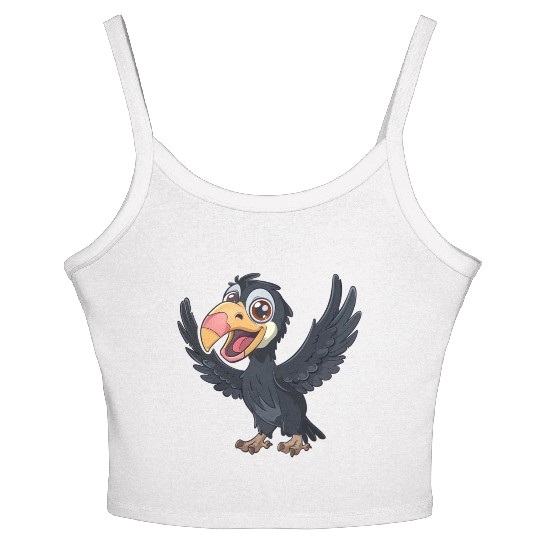 Joyful California Condor Cartoon Character Women's Spaghetti Strap Tank Top