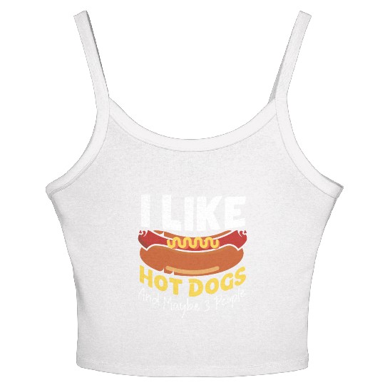 Hot Dog Adult I Like Hot Dogs And Women's Spaghetti Strap Tank Top