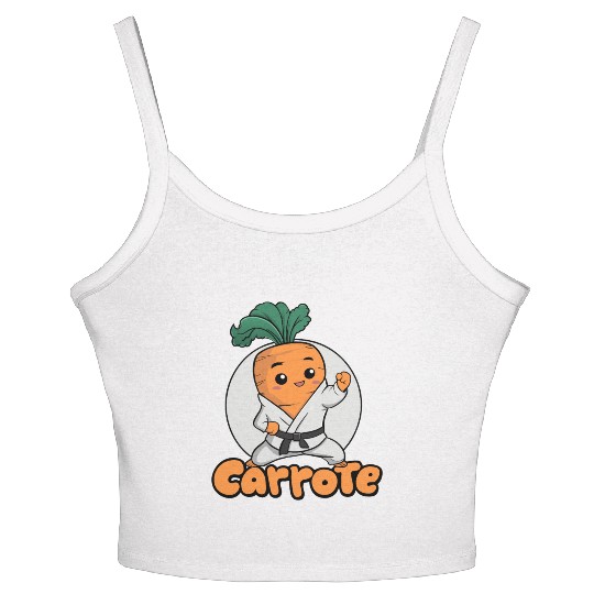 Cute Karate Carrot Design Women's Spaghetti Strap Tank Top
