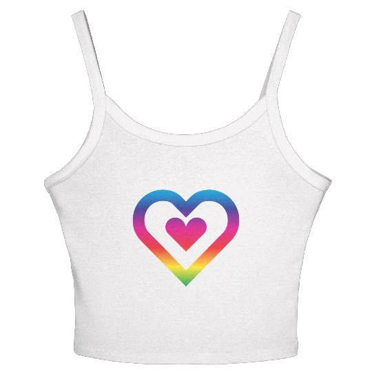 Rainbow Heart Homosexuality LGBT Love Women's Spaghetti Strap Tank Top
