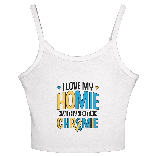 Down Syndrome Awareness I Love my Homie with Women's Spaghetti Strap Tank Top