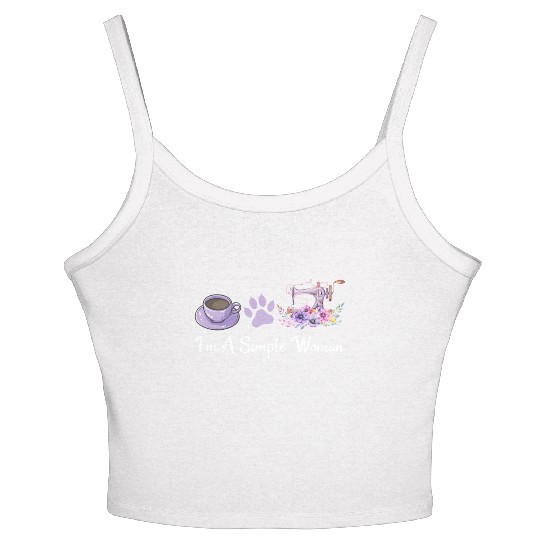 I'm A Simple Woman - Cat Lover Sewing Sewing Lover Women's Spaghetti Strap Tank Top