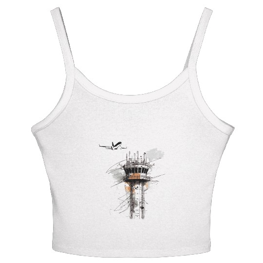 American Flag US, air traffic controller Women's Spaghetti Strap Tank Top