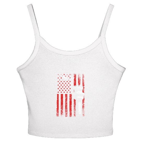 American Flag US, air traffic controller Women's Spaghetti Strap Tank Top