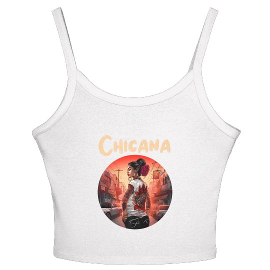 Chicana Lowrider Clothes Mexican American Women's Spaghetti Strap Tank Top
