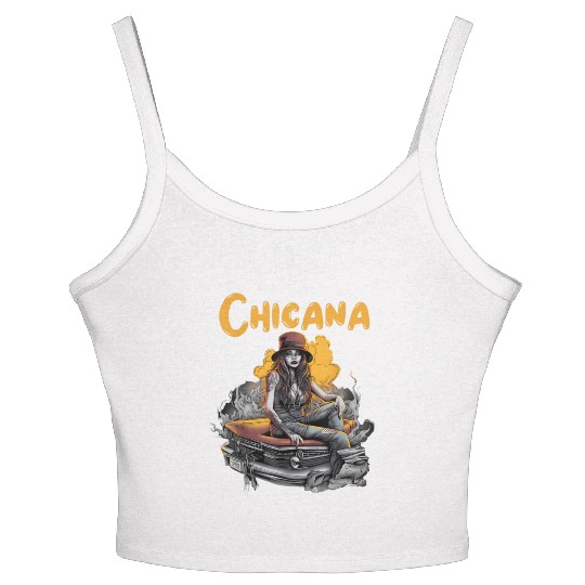 Chicana Lowrider Clothes Mexican American Women's Spaghetti Strap Tank Top