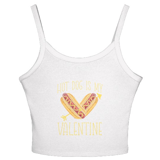 Hot Dog Adult Heart Valentines Day Women's Spaghetti Strap Tank Top