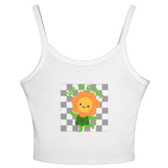 Time to Bloom: Floral Print Design Women's Spaghetti Strap Tank Top