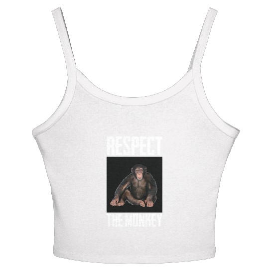 Respect The Monkey Photo Funny Primate Ape Lover Women's Spaghetti Strap Tank Top