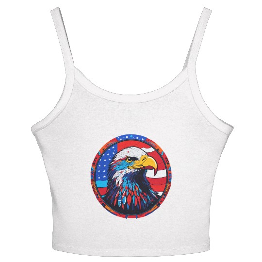 Patriotic Eagle Emblem for Apparel Women's Spaghetti Strap Tank Top