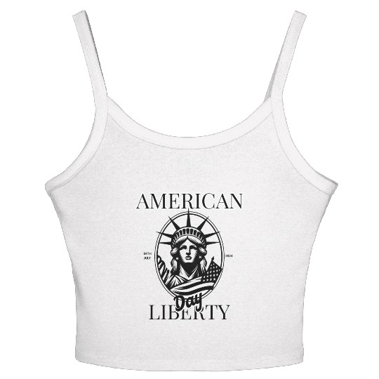American Independence Day: Statue of Liberty Women's Spaghetti Strap Tank Top
