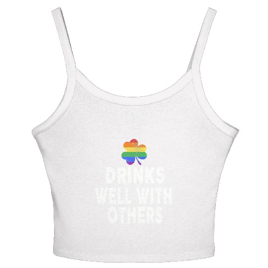 Drinks Well With Others LGBT Gay St Patricks Day Women's Spaghetti Strap Tank Top