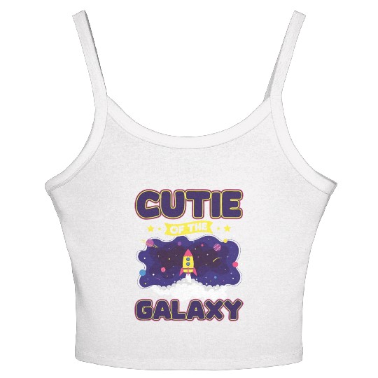 Galactically Sweet: "Cutie Of The Galaxy" Girls, Women's Spaghetti Strap Tank Top