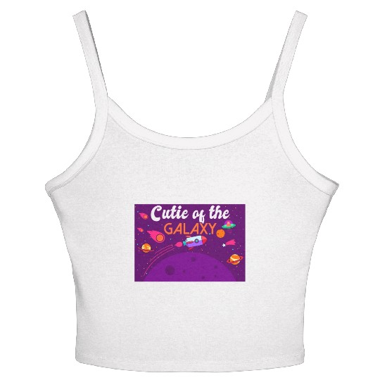Galactically Sweet: "Cutie Of The Galaxy" Girls, Women's Spaghetti Strap Tank Top
