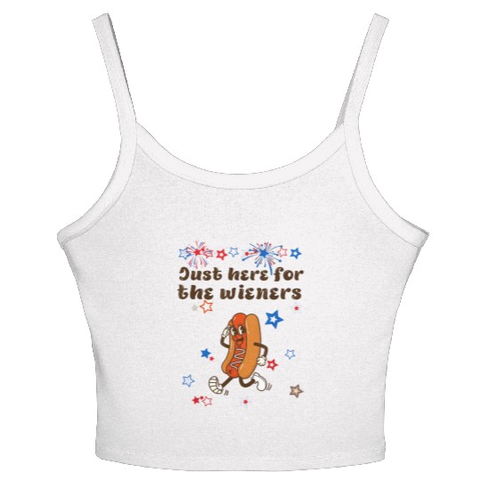 Just Here Wieners Funny Women's Spaghetti Strap Tank Top