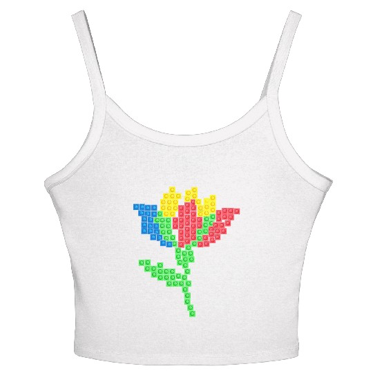 Master Builder Building Blocks Brick Flower Women's Spaghetti Strap Tank Top