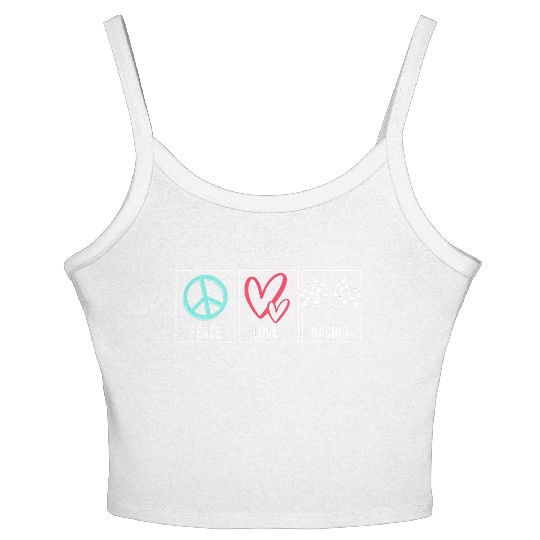 Drag Race Car Lover Peace Love Drag Racing Women's Spaghetti Strap Tank Top