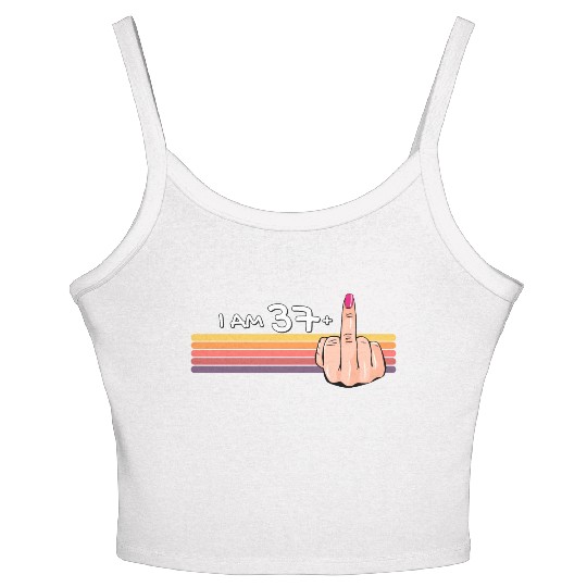 I Am 37 + 1 Middle Finger Women's Spaghetti Strap Tank Top I Am 37 Plus,