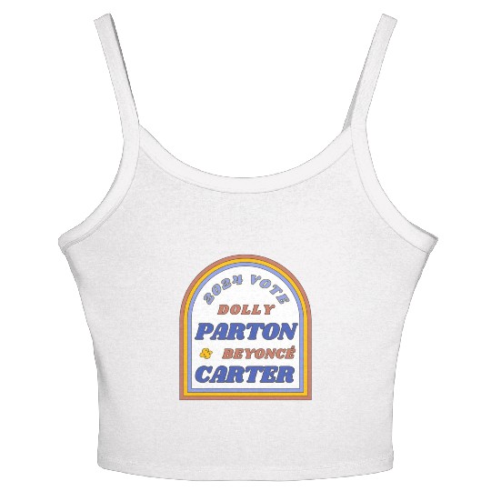 Vote Dolly Parton & Beyonce Carter 2024 Election Women's Spaghetti Strap Tank Top