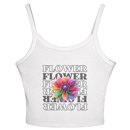 colorful flower Women's Spaghetti Strap Tank Top