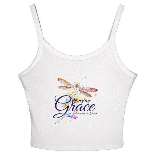 Amazing Grace Dragonfly splatter Women's Spaghetti Strap Tank Top