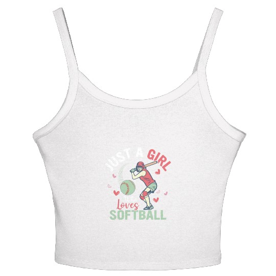 Just A Girl Who Loves Softball Team Baseball Women's Spaghetti Strap Tank Top