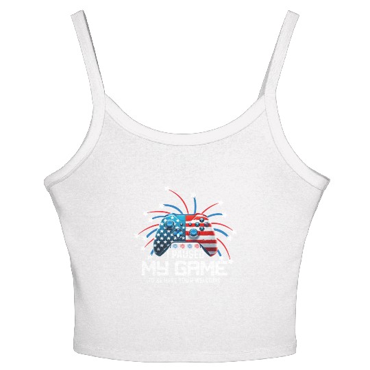 i paused my game to be here you're welcome Women's Spaghetti Strap Tank Top