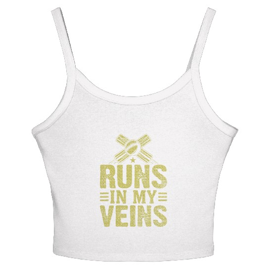 Cricket runs in my Veins Cricket Women's Spaghetti Strap Tank Top