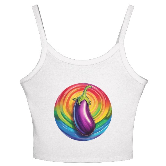 LGBTQ Eggplant Women's Spaghetti Strap Tank Top