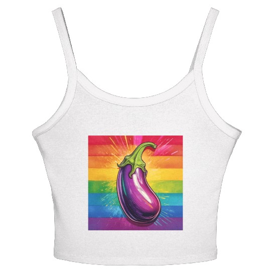 LGBTQ Eggplant Women's Spaghetti Strap Tank Top