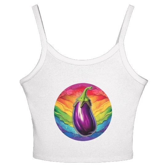 LGBTQ Eggplant Women's Spaghetti Strap Tank Top