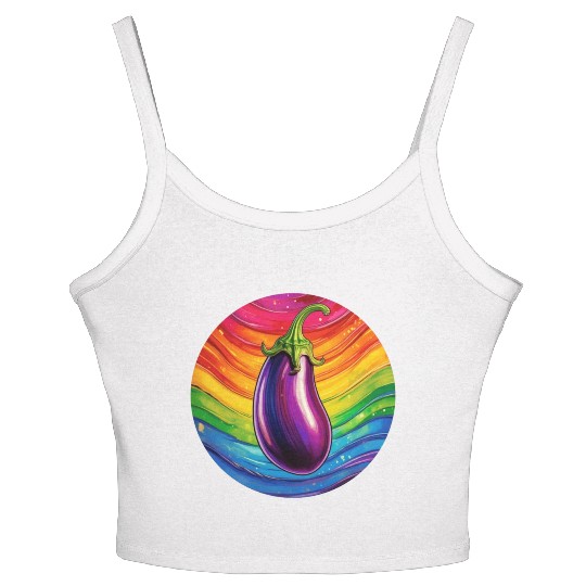 LGBTQ Eggplant Women's Spaghetti Strap Tank Top