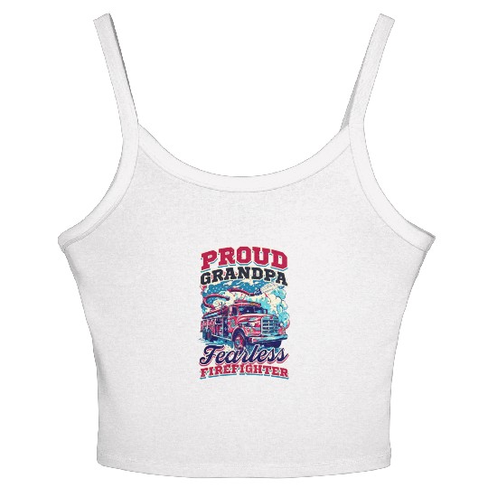 Firefighter Grandpa Fearless Firefighter Women's Spaghetti Strap Tank Top