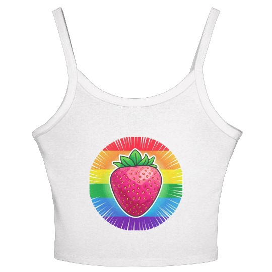 LGBTQ Strawberry Women's Spaghetti Strap Tank Top