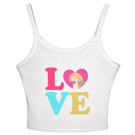 Cute Beagle Dog Mama I Love My Beagle Mom Women's Spaghetti Strap Tank Top