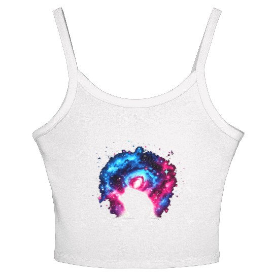 Cool Hedgehog Galaxy Space Art Women's Spaghetti Strap Tank Top