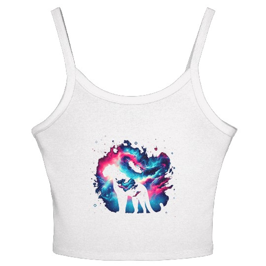 Cool Leopard Galaxy Space Art Women's Spaghetti Strap Tank Top