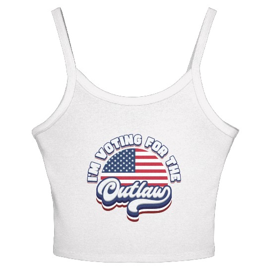 I'm Voting For The Outlaw - US Flag Women's Spaghetti Strap Tank Top