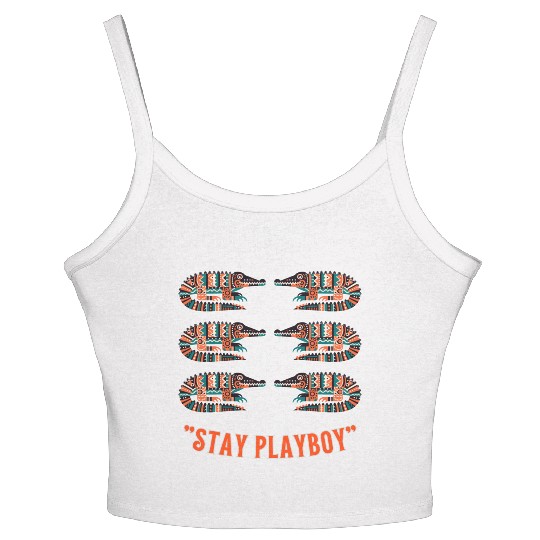 Stylish Playboy with Crocodile Women's Spaghetti Strap Tank Top