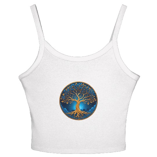 Irish Nordic Celtic Tree of Life Yggdrasil Women's Spaghetti Strap Tank Top