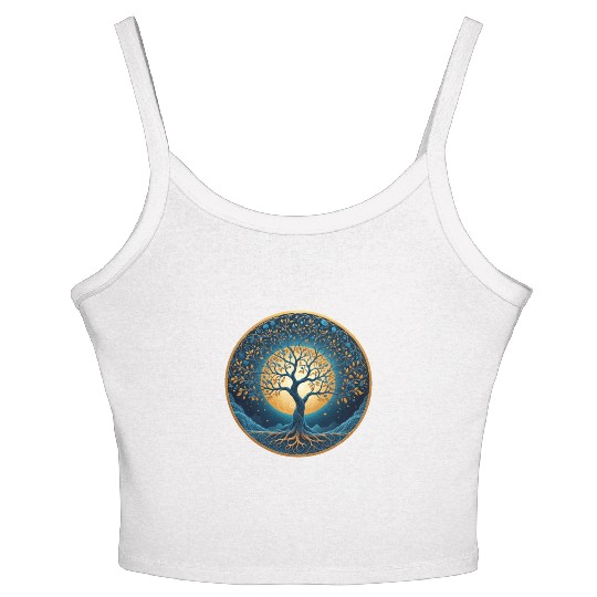 Irish Nordic Celtic Tree of Life Yggdrasil Women's Spaghetti Strap Tank Top
