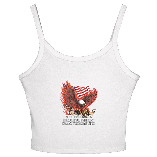 Gets a Firefighter Dog Therapy Dog Fire Department Women's Spaghetti Strap Tank Top