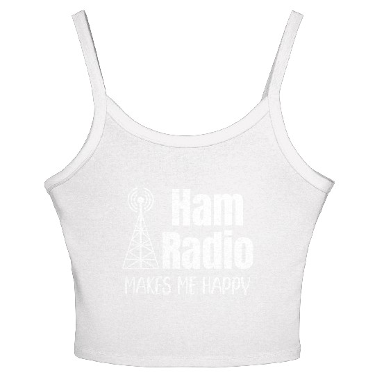 Ham Radio Makes Me Happy Antenna Antique Analyzer Women's Spaghetti Strap Tank Top