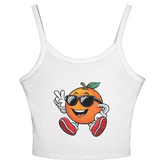 Funny Orange Fruit Relaxing Women's Spaghetti Strap Tank Top