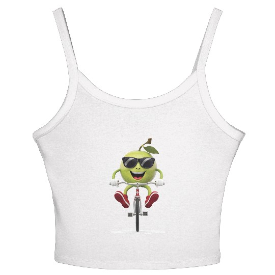 Guava Cycling On Bike Realistic Women's Spaghetti Strap Tank Top